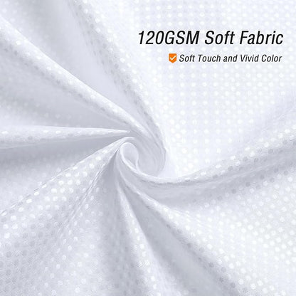 Gibelle Extra Long Shower Curtain 72 x 84, Tall Waffle Weave Textured Fabric Shower Curtain for Bathroom, Water Repellent, Machine Washable, White