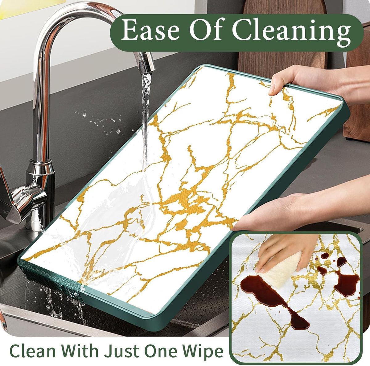 Drawer and Shelf Liner for Kitchen Cabinet Non Slip Waterproof Shelf Paper 12 in X 20 Ft Non Adhesive Refrigerator Liners Gold White Marble Easy Liners for Bathroom Cupboard
