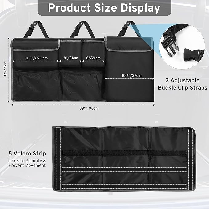 XHRING Car Trunk Organizer Storage Backseat Hanging Bag for Mazda CX5/CX-5 CX30/CX-30 CX50/CX-50 CX9/CX-9 CX3 CX7/CX-7 GS GT I Sport Touring Carbon Edition SUV Camping Accessories 2000-2025 2026