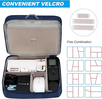 CILLA Electronic Organizer Travel Case, Travel Cord Organizer Case Portable Waterproof Cable Organizer Bag for Charger, Cord, USB, Power Bank, Earphone