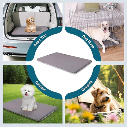 WAYIMPRESS Dog Crate Pad Mat, Waterproof Kennel Cage Mat, Cooling Pet Bed for Small Medium Dogs, Outdoor Pet Bed with High Resilience Foam,Wipe Clean & Easy Rinse, Anti Slip 30 inch Graphite Grey
