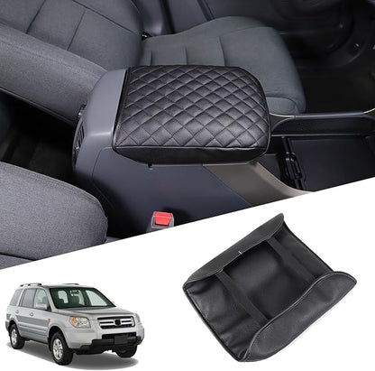 Center Console Armrest Cover for Honda Pilot 2003 2004 2005 2006 2007 2008 Accessories, Leather Armrest Lid Cushion Pad, Armrest Seat Box Cover Mat (no Pockets)