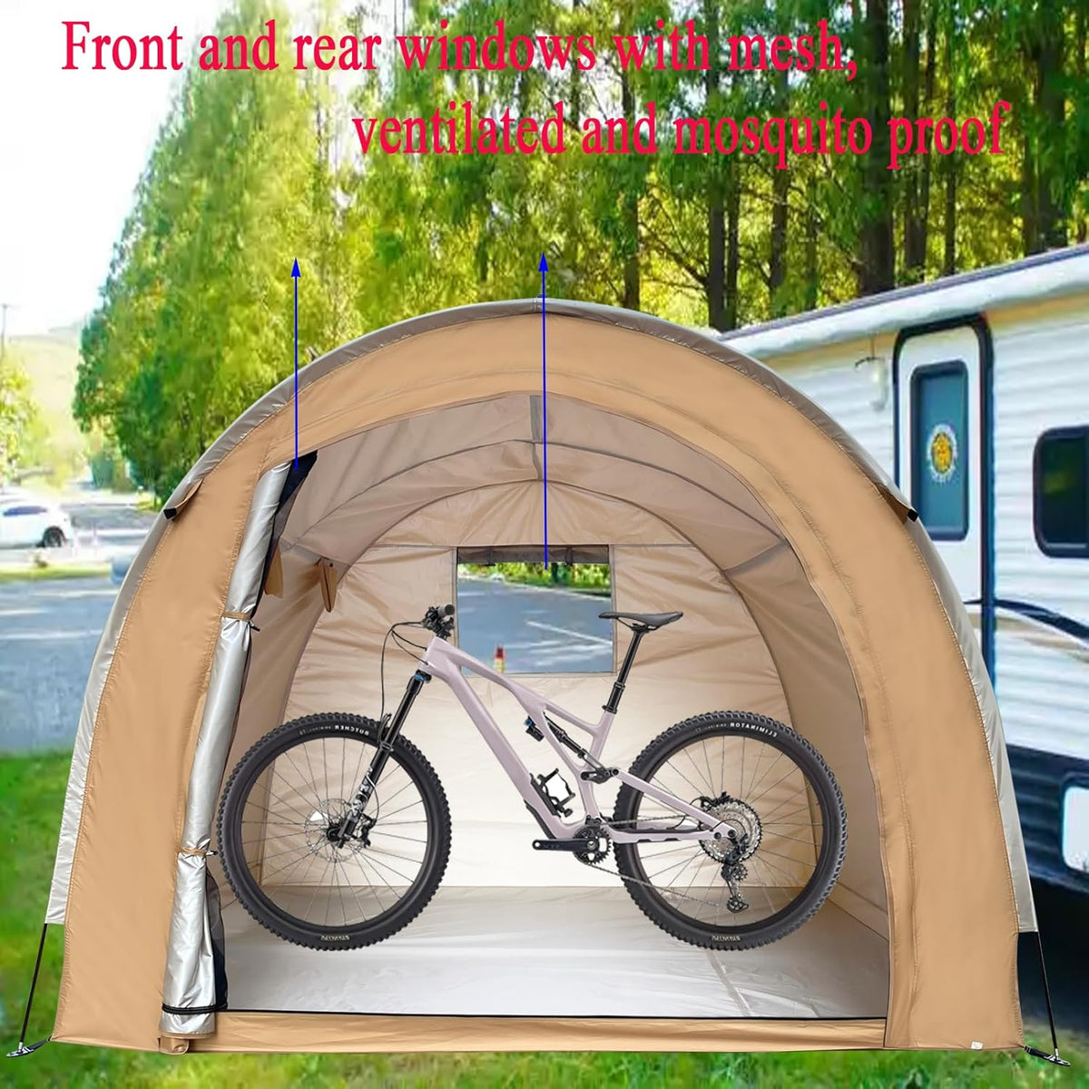 Bike Storage Shed Tent,Outdoor Portable Bicycle Storage Sheds with 420D Oxford Fabric Waterproof for 6-8 Bikes,Bike Covers Shelter for Motorcycle,Garden Tools,Toys,Lawn Mower