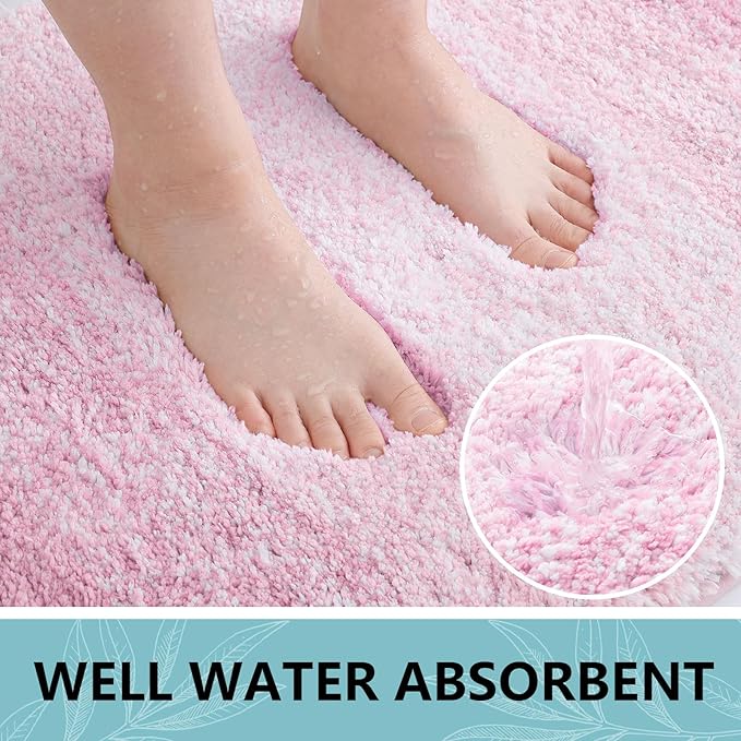 Arotive Microfiber Bathroom Rugs, Shaggy Soft and Absorbent Bath Rug, Non-Slip, Thick Plush Machine Washable Dry Bath Mats for Bathroom, Tub and Shower, 36x24, Mauve, Rectangular