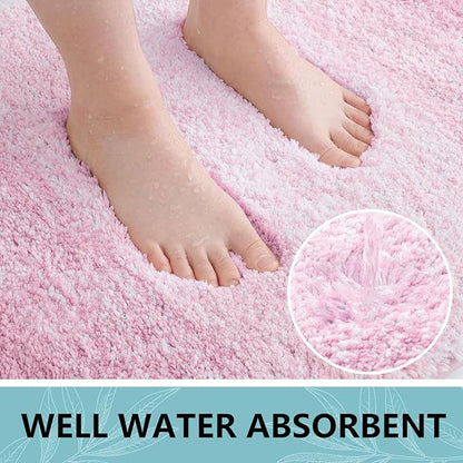 Arotive Microfiber Bathroom Rugs, Shaggy Soft and Absorbent Bath Rug, Non-Slip, Thick Plush Machine Washable Dry Bath Mats for Bathroom, Tub and Shower, 36x24, Mauve, Rectangular