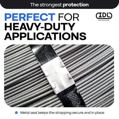 IDL Packaging Closed (Push Type) Seals for 5/8" Strap Width Steel Strapping (Pack of 1000) - Superior Holding Power - Sturdy Metal Clips for Reliable Securing of Packaging Banding