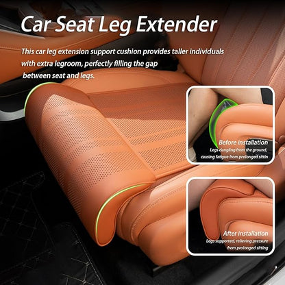 Car Seat Extender Cushion for Honda Pilot 2002-2020 2021 2022 2023 2024 2025 2026, Leather Leg Extender Cushion for Car Seats Office Chairs, Car Seat Extender Pad Leg Support,B Brown