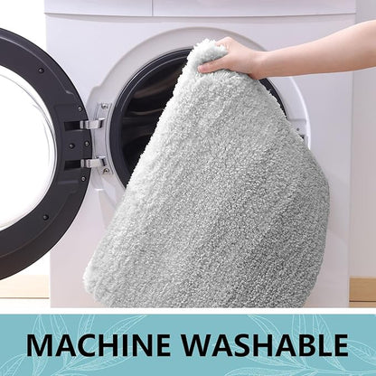 Arotive Microfiber Bathroom Rugs, Shaggy Soft and Absorbent Bath Rug, Non-Slip, Thick Plush Machine Washable Dry Bath Mats for Bathroom, Tub and Shower, 54x24, Light Grey, Rectangular