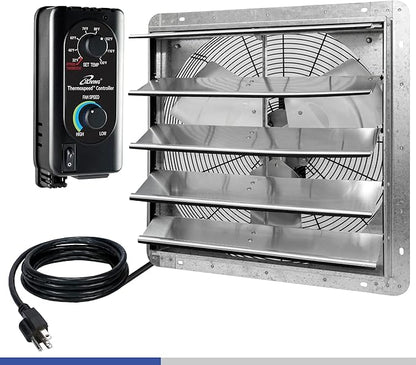 iLIVING 20" Wall Mounted Shutter Exhaust Fan, Automatic Shutter,