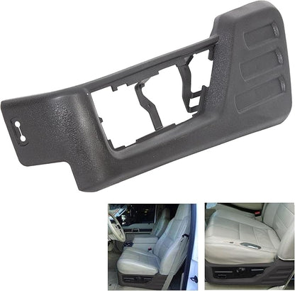 ECOTRIC Black Front Driver Seat Cushion Panel Trim Compatible with 2008-2010 Ford F250 F350 F450 F550 Super Duty Replacement for 8C3Z-2562187-CB