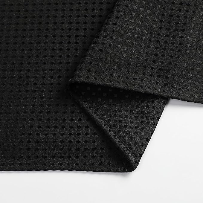 meioro Black Shower Curtain, Waffle Weave 256GSM Heavy Duty Textured Fabric Shower Curtains for Bathroom Hotel Spa, Luxury Weighted Polyester Cloth Bath Curtain Set with 12 Hooks, 60Wx72H