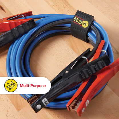 Super-Stretch Wrap-It Storage Straps - 12" (8 Pack) - Elastic Hook and Loop Cinch Straps