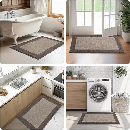 DOMUSTEX Machine Washable Kitchen Rug 24" x 36", Non Slip Kitchen Mat for Floor, Absorbent Entrance Throw Rug for Bedroom, Hallway, Bathroom, Door