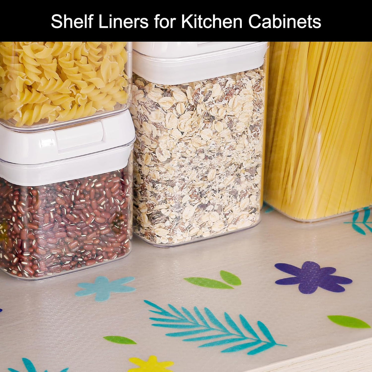 Cooyes Shelf Liner – Premium Non-Adhesive Cabinet & Drawer Liner for Kitchen – Waterproof Shelf Paper with Modern Pattern – Durable EVA Cabinet Mat – Easy to Cut （23.6" W x 118" L）