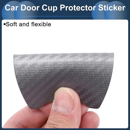 3D Car Door Handle Scratch Protector, 68x85mm Removable Magnetic Car Door Handle Protective Film Grey, 4 Pcs