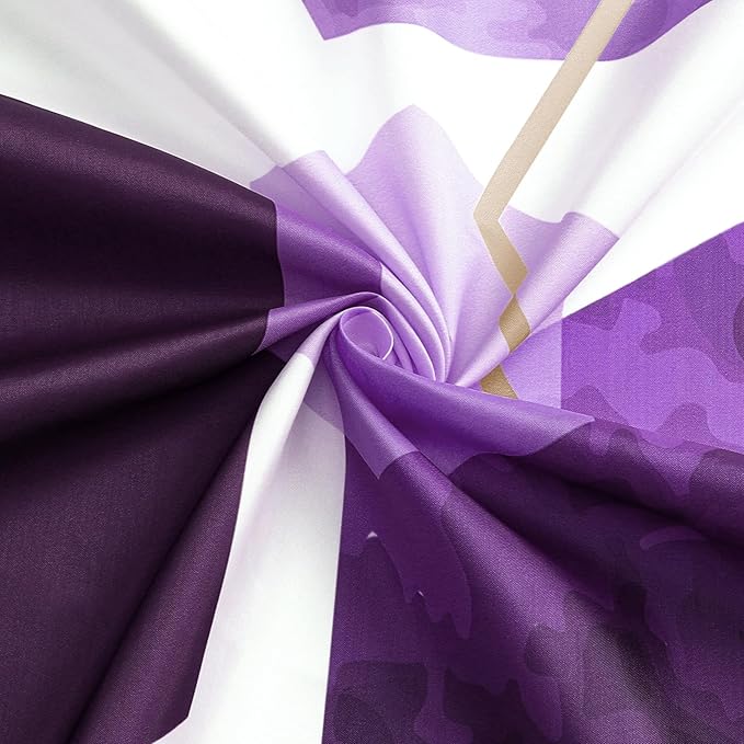Litabel Modern Long Shower Curtain for Bathroom, Purple Geometric Art Decor Waterproof Bath Curtain, Abstract Fabric Shower Curtain Sets for Home Decor, 72x78 Inch