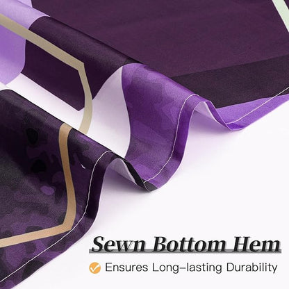 Litabel Modern Long Shower Curtain for Bathroom, Purple Geometric Art Decor Waterproof Bath Curtain, Abstract Fabric Shower Curtain Sets for Home Decor, 72x78 Inch