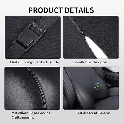 2 PCS Memory Foam Car Headrest Neck Pillow Lumbar Support Cushion for Ford F150 F250 F350 Explorer Transit Bronco Sport Accessories, Relieve Fatigue for Long Trips Driving Home Office