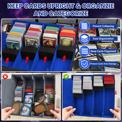 AOBOPLE Trading Card Storage Box,3200+ Card Box Storage with 24 Dividers and 4 Foam Supporters PU Leather Magnetic Cards Deck Case for MTG,TCG, Magic and Sport Cards,Great Gift for Card Collectors