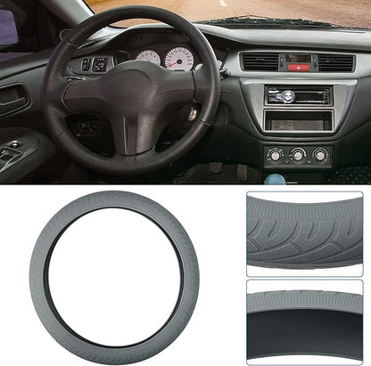 uxcell Universal Gray Silicone Anti-Slip Steering Wheel Cover Protector for Car Vehicle