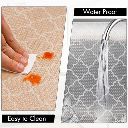 Cooyes Shelf Liner – Premium Non-Adhesive Cabinet & Drawer Liner for Kitchen – Waterproof Shelf Paper with Modern Pattern – Durable EVA Cabinet Mat – Easy to Cut (23.6" W x 118" L)
