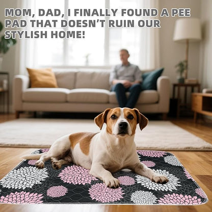 KOOLTAIL Washable Pee Pads for Dogs, 2 Pack Super Absorbent Reusable Puppy Training Pads Waterproof, Nonslip and Leak-Proof Dog Pee Pads, Large Pet Mats Whelping Pads for Floor, Crate, Couch, 24"x36"