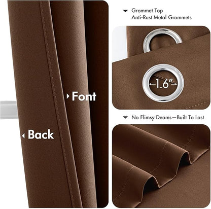 MIULEE Cappuccino Brown Blackout Curtains