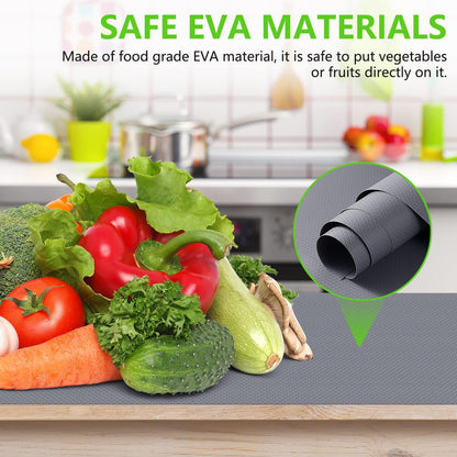 Shelf Liners for Kitchen Cabinets Non Adhesive，Drawer Liner Non-Slip，Waterproof Refrigerator Liners for Shelves Fridge Mats, Pantry Cabinet Protectors Cupboard Liner- Gray 11.8 x 236.2 Inches