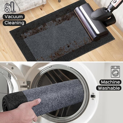 DOMUSTEX Machine Washable Kitchen Rug 24" x 84", Non Slip Kitchen Mat for Floor, Absorbent Entrance Runner Rug for Bedroom, Hallway, Bathroom, Door (Roll Packing)