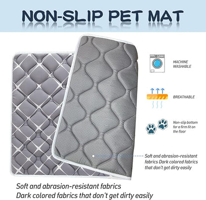 Bubble bear Dog Crate Mat - Ultra Soft, Washable & Anti-Slip Kennel Pad for Small/Medium/Large Dogs, Dark-Hued to Hide Stains (36"x23")