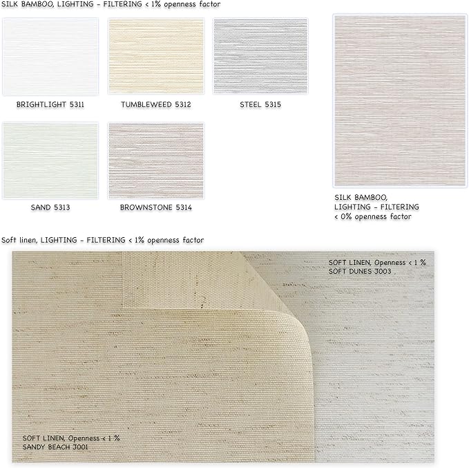 HILADUO Custom Motorized Light Filtering Roller Shades – Smart Electric Blinds