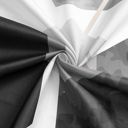 Litabel Modern Long Shower Curtain for Bathroom, Black Geometric Art Decor Waterproof Bath Curtain, Abstract Fabric Shower Curtain Sets for Home Decor, 72x78 Inch