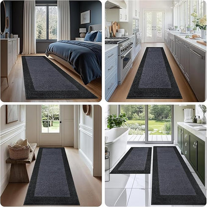 DOMUSTEX Machine Washable Kitchen Rug 32" x 72", Non Slip Indoor Door Rug, Absorbent Entrance Runner Rug for Bedroom, Hallway, Bathroom, Floor (Roll Packing)