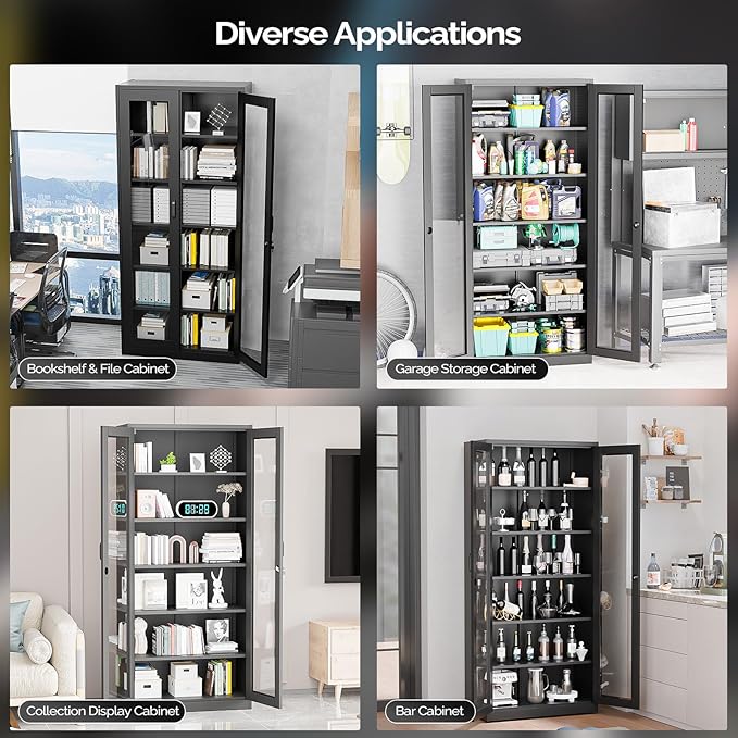 VINGLI Lockable Display Cabinet