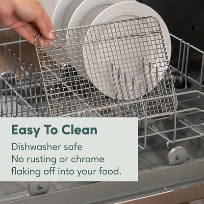 Ultra Cuisine Stainless Steel Baking Rack - 10x14.75 inch Jelly Roll Pan Wire - Oven Grill Sheet Pan - Oven Safe - Dishwasher Safe - Heavy Duty Wire Cooling Rack for Cooking Baking and Roasting