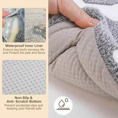 BEAUTYZOO Dog Bed Crate Pad 30 x 20 inch, Washable Dog Crate Mat for Medium Sized Dogs, Anti-Slip Pet Crate Bed Kennel Pad, Durable Cozy Puppy Sleeping Mat Rectangle Mattress, Grey