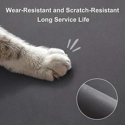 YCT Cat Food Mat for Pet Dog Food Mat, Cat Mat for Food and Water, Cat Feeding Mat Pet Dog Cat Bowl Mat, Non-Slip Super Absorbent, with Multiple cat Heads Logo，24 x 16.9 inches, Brown