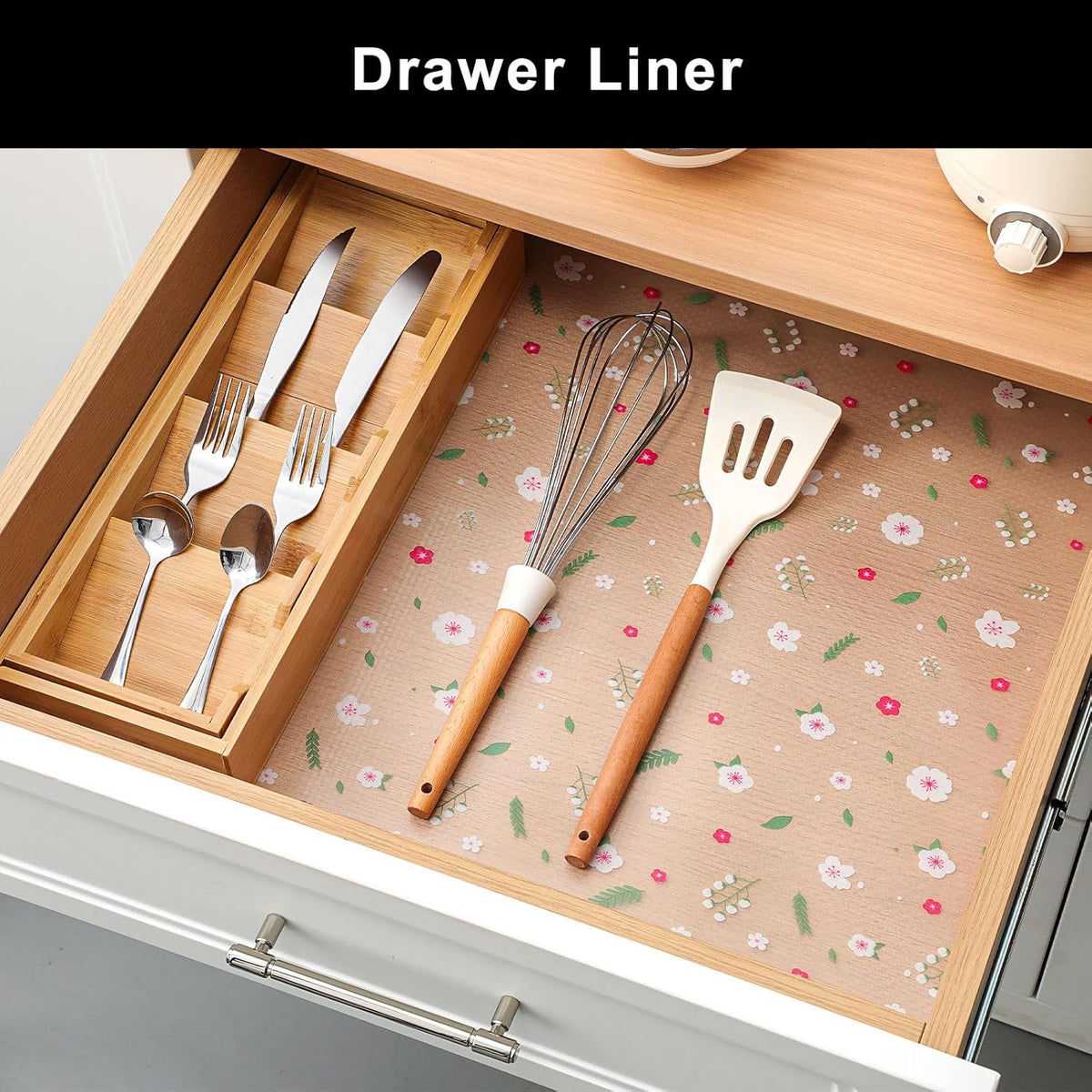 Cooyes Shelf Liner – Premium Non-Adhesive Cabinet & Drawer Liner for Kitchen – Waterproof Shelf Paper with Modern Pattern – Durable EVA Cabinet Mat – Easy to Cut (11.8" W x 236" L)