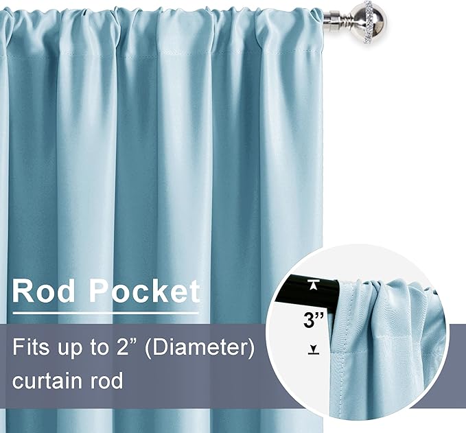 JIUZHEN Blackout Curtains for Bedroom– Thermal Insulated, Noise Reducing Room
