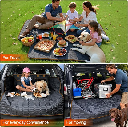 Reliadura SUV Cargo Liner for Dogs, Waterproof Pet Cargo Cover Dog Seat Mat for SUVs Sedans Vans with Bumper Flap Protector, Scrachproof Non-Slip Large Size Dog Seat Mat Universal Fit, Brown