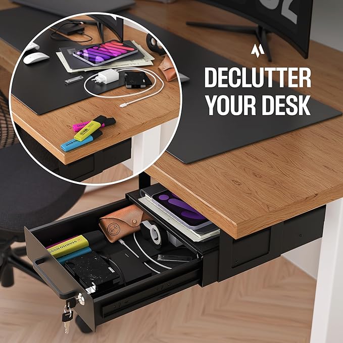 Under Desk Drawer Slide-Out – Lockable Metal Storage Drawer