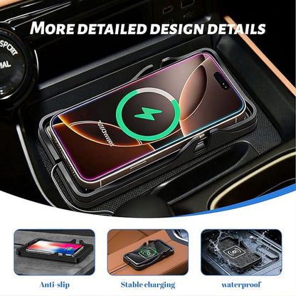 Non Slip Wireless Charger Mat for Mazda CX-3 CX-5 CX-30 CX-50 CX-7 CX-9 CX-70 CX-90 MX-30 Tribute 2001-2026, Type-C/USB Car Wireless Charger Non-Slip Phone Charging Wireless Car Charger