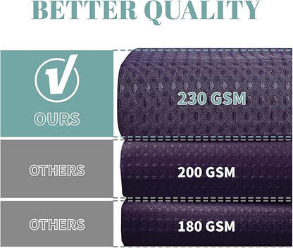 eachope Purple Extra Long No Hook Waffle Weave Shower Curtain with snap-in Liner Replacement, 230GSM Waterproof Fabric Hotel Shower Curtain Set for Bathroom, Through Mesh Top Window,71Wx86H