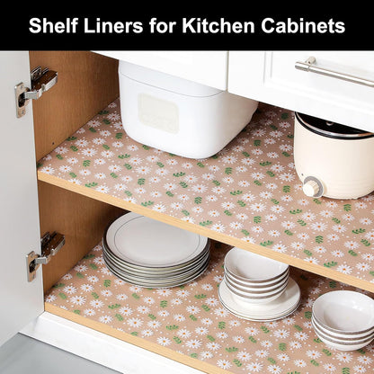 Cooyes Shelf Liner – Premium Non-Adhesive Cabinet & Drawer Liner for Kitchen – Waterproof Shelf Paper with Modern Pattern – Durable EVA Cabinet Mat – Easy to Cut (17.5" W x 197" L)