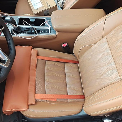 Car Leg Extender Leg Support Cushion for Car Driver Seat Office Chair, Universal Car Seat Extender Pad Leg Support Pillow for Cars Buses Trains Office Home (Lightbrown)