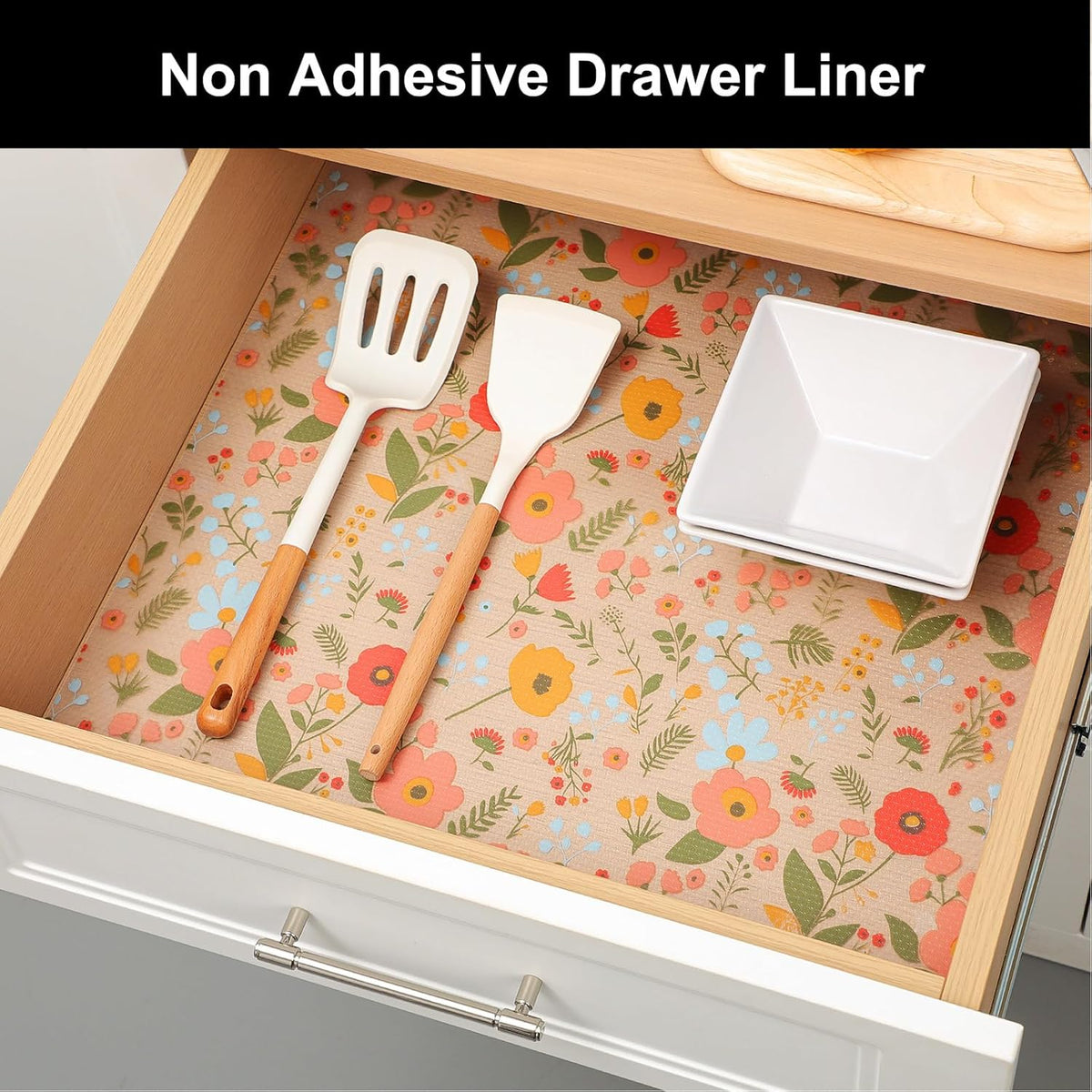 Cooyes Shelf Liner – Premium Non-Adhesive Cabinet & Drawer Liner for Kitchen – Waterproof Shelf Paper with Modern Pattern – Durable EVA Cabinet Mat – Easy to Cut (23.6" W x 236" L)