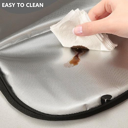 Fun Cute Cat Driving Car Trash Can Car Garbage Bag with Lid Hanging Waterproof Leak Proof Vehicle Storage Bin