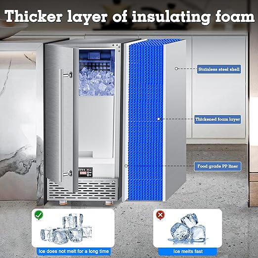Ice Maker Commercial Under Counter Ice Maker Machine 88Lbs/Day