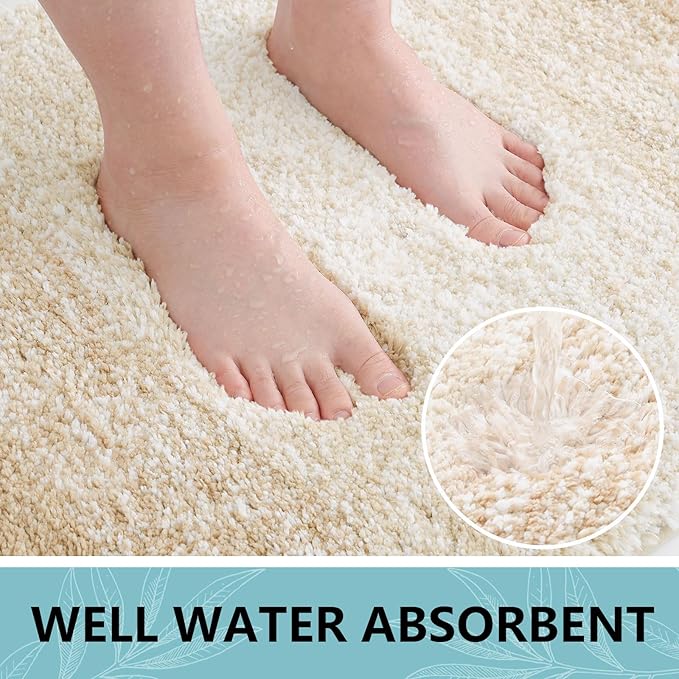 Arotive Microfiber Bathroom Rugs, Shaggy Soft and Absorbent Bath Rug, Non-Slip, Thick Plush Machine Washable Dry Bath Mats for Bathroom, Tub and Shower, 70x24, Camel, Rectangular