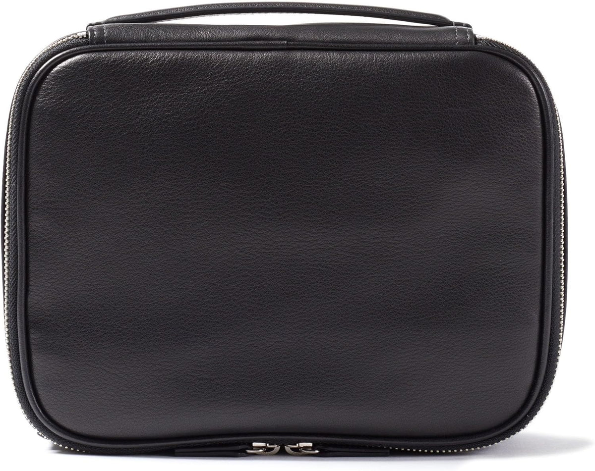 Leatherology Black Onyx Large Travel Organizer - Zipped mesh storage pocket, elastic loops for organization, double metal zipper